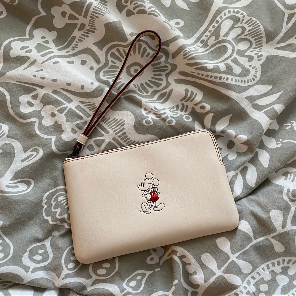 coach disney mickey mouse wristlet